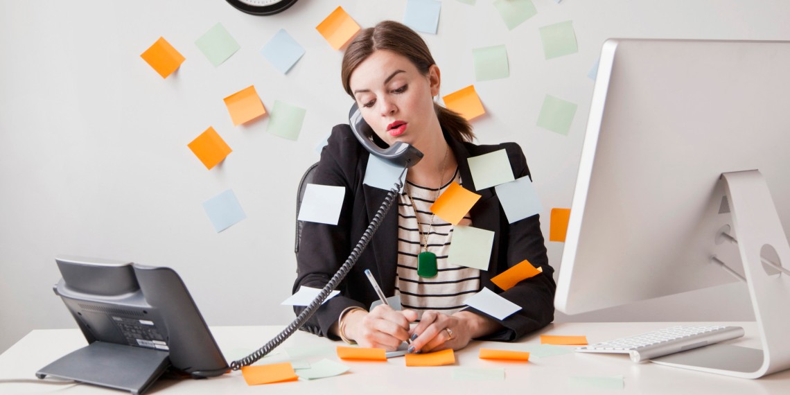 Making calls stock image.