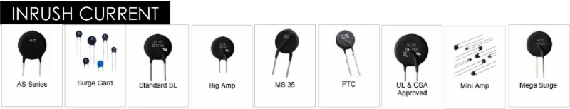 Ametherm inrush current protection thermistors.